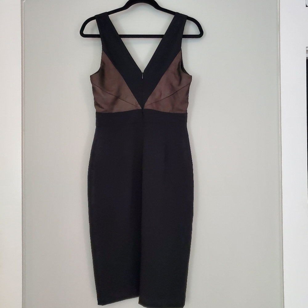 Harlyn Deep V Chiffon Inset Cocktail Sheath - Picture 3 of 9